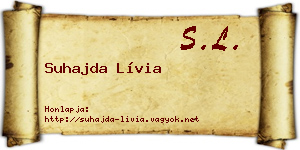 Suhajda Lívia névjegykártya